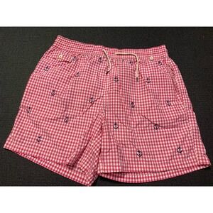 Polo Ralph‎ Lauren Men's Pink XL Checkered All Over Anchors Board Shorts 34W